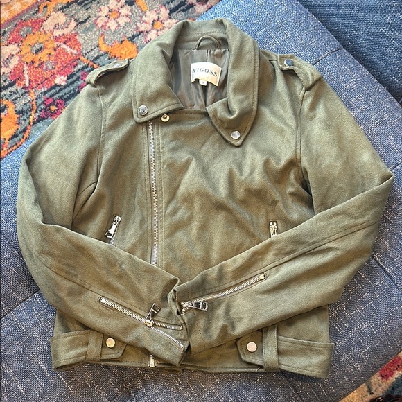 Vigoss Olive Green Women's Moto Jacket - Picture 1 of 4